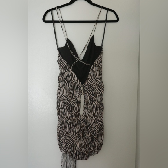 For Love and Lemons Zebra Print Draped Mini Dress - Picture 4 of 6